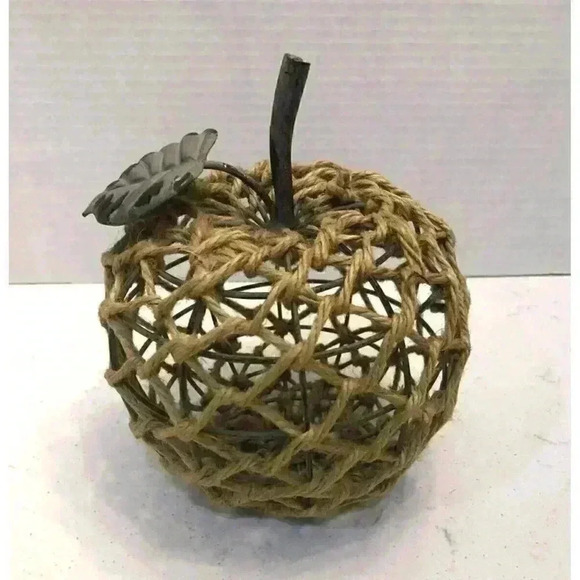 Apple Minimalist Decor Americana Wire-Framed w. Rope Teacher Desk Shelf Table - Picture 1 of 11